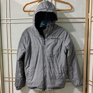 Nautica reversible jacket gray/black, boy‘s size Medium (10/12).